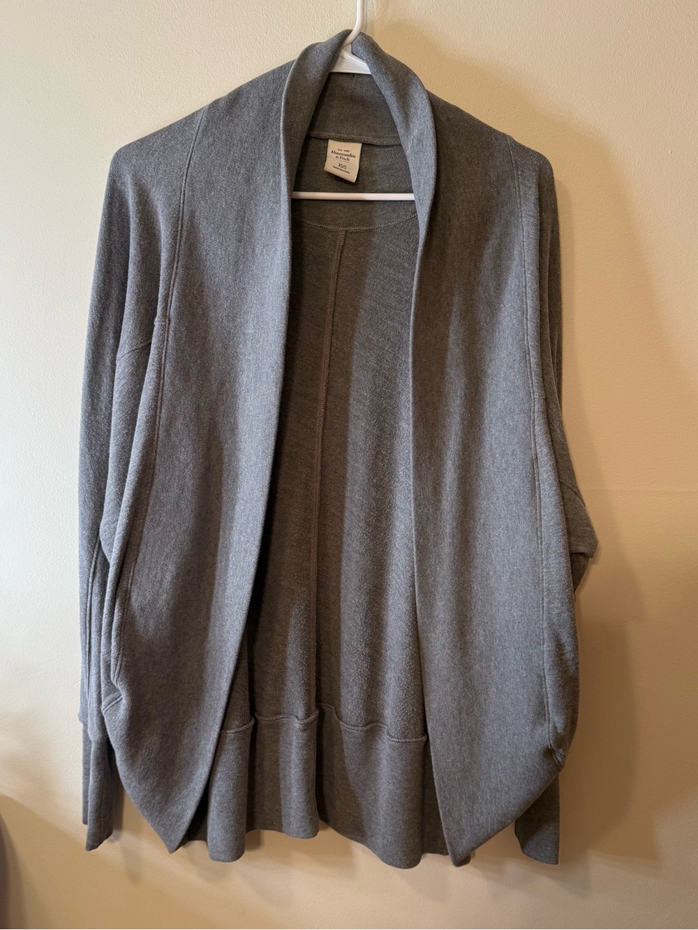 Abercrombie & Fitch Gray Shawl-Collar Cardigan